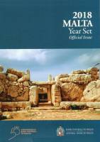 (2018, 9 монет) Набор монет Мальта 2018 год "Храмовый комплекс Мнайдра"  Буклет