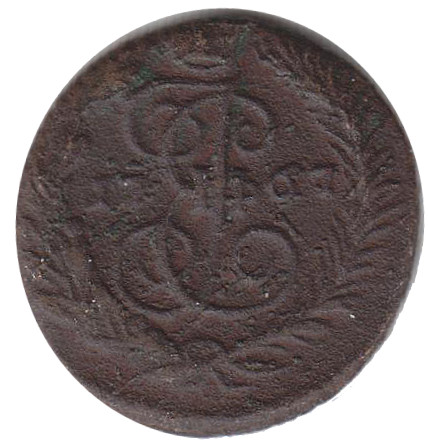 (1767, ЕМ) Монета Россия-Финдяндия 1767 год 1/4 копейки   Полушка Медь  VF