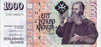 () Банкнота Исландия 2005 год 1 000 крон "Бриньоульвюр Свейнссон"   UNC