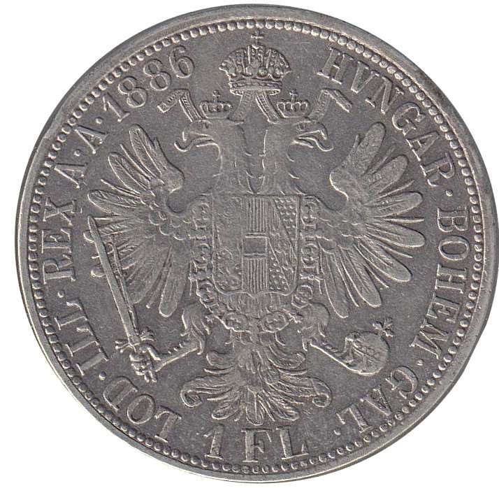  Монета Австро-Венгрия 1886 год      Серебро (Ag)  XF