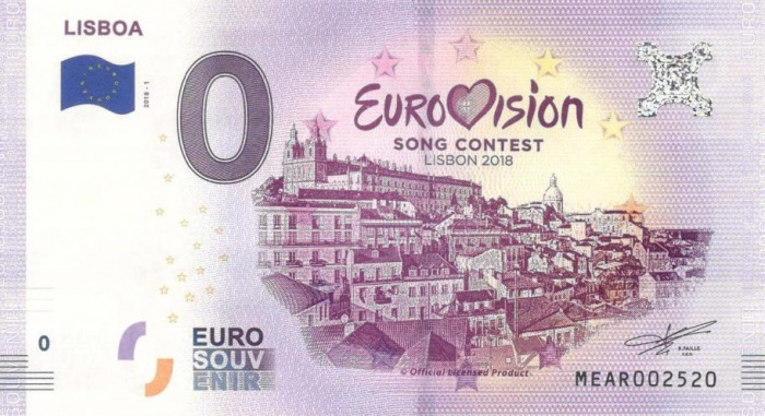 (2018) Банкнота Европа 2018 год 0 евро &quot;Евровидение. Лиссабон&quot;   UNC