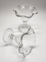 Креманки высокие 2 шт на ножках стекло прозрачное Италия