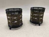 Подсвечник 2 шт метал, декорированы биссером