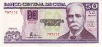 (,) Банкнота Куба 2002 год 50 песо "Каликсто Гарсиа-и-Иньигес"   UNC