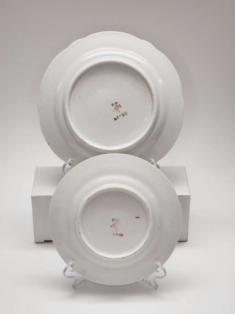 Блюдце и тарелка десертная ЛФЗ позолота