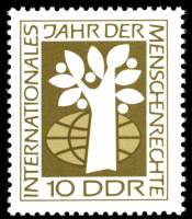 (1968-037) Марка Германия (ГДР) "Дерево"    Права человека III Θ