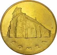 (134) Монета Польша 2007 год 2 злотых "Ломжа"  Латунь  UNC