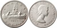 (1959) Монета Канада 1959 год 1 доллар "Каноэ"  Серебро Ag 800  XF
