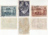 1948-113-115 Серия Набор марок 3 шт СССР  Матч-турнир на первенство мира по шахматам в Москве II Θ