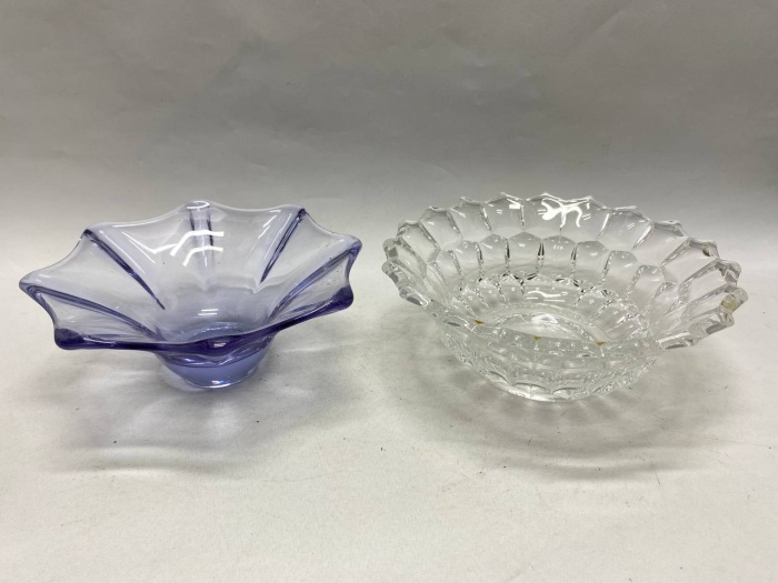 Салатник 2 шт, хрусталь, цветное стекло