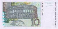(,) Банкнота Хорватия 2001 год 10 кун "Юрай Добрила"   UNC