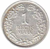 (1926a) Монета Германия (Веймар) 1926 год 1 марка   Ветки дуба Серебро Ag 500  XF