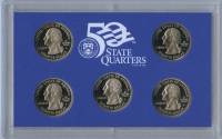 (1999s, 5 монет по 25 центов) Набор монет США 1999 год "Штаты" Годовой набор  PROOF в коробке