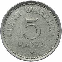 (1922) Монета Эстония 1922 год 5 марок   Медь-Никель  VF