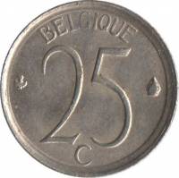 (№1964km153.1) Монета Бельгия 1964 год 25 Centimes (Французская легенда)