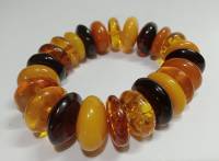 Браслет янтарный четырехцветный 44 гр (новый)