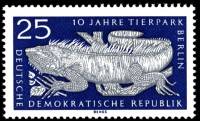 (1965-011) Марка Германия (ГДР) "Игуана"    Зоопарк, Берлин III Θ