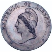 (№1847km2) Монета Либерия 1847 год 2 Cents (2 звезды)
