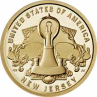 04s Монета США 2019 год 1 доллар Лампочка Эдисона  Латунь  PROOF