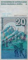 (,) Банкнота Швейцария 1989 год 20 франков "Орас Бенедикт де Соссюр"   UNC