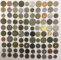 Набор иностранных монет, разные страны, года, номиналы, 100 шт. (сост. на фото)