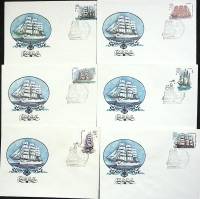 1981-год Набор худож. конв. п\д, сг+ марка, 6 шт. СССР Учебный парусный флот СССР   , Печать ПД Марк
