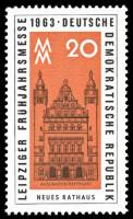 (1963-015) Марка Германия (ГДР) "Новая ратуша"    Ярмарка, Лейпциг III Θ