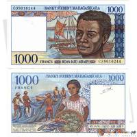 (,) Банкнота Мадагаскар 1994 год 1 000 франков "Молодой человек"   UNC