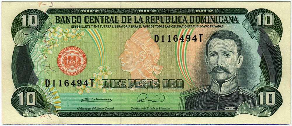 () Банкнота Доминикана 1990 год 10  &quot;&quot;   UNC