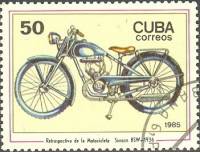 (1985-051) Марка Куба "Саймон БСВ 1936"    100 лет изобретения мотоцикла III Θ