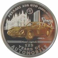 (№2012) Монета Палау 2012 год 5 Dollars (Феррари 250 ГТО)