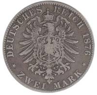 () Монета Германия (Империя) 1876 год   ""   Серебро (Ag)  VF