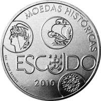 (2010) Монета Португалия 2010 год 10 евро "Эскудо"  Серебро Ag 500  UNC