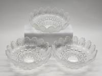 Салатники лотосы набор 3 шт стекло СССР диаметр 18 см праздничная сервировка