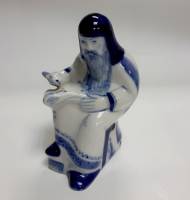 Фарфоровый сувенир "Летописец", гжель, авторская работа