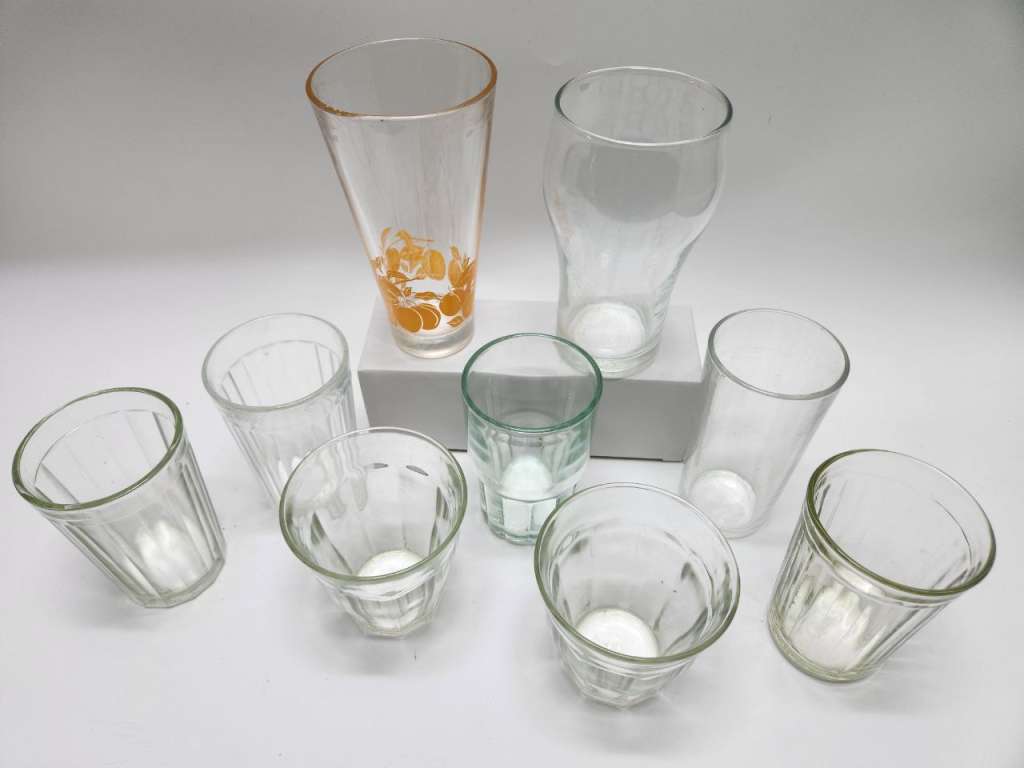 Стаканы 9 штук разные граненые и нет стекло
