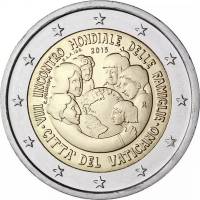 (13) Монета Ватикан 2015 год 2 евро "VIII Всемирная встреча семей в Филадельфии"   PROOF