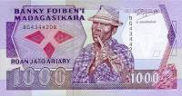 Банкнота Мадагаскар 1988 год 1 000 франков Музыкант   UNC