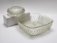 Салатник большой квадратный и пепельница стекло СССР