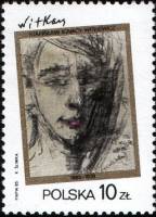 (1985-050) Марка Польша "Автопортрет, 1931 год"    100 лет со дня рождения С. И. Виткевича III Θ