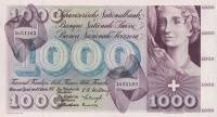 (№1957P-52b.1) Банкнота Швейцария 1957 год "1,000 Franken/Francs/Franchi" (Подписи: Müller  Schwegle