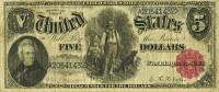 (№1880P-178b.7) Банкнота США 1880 год "5 Dollars"
