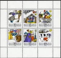 (1974-094) Лист (6 м 2х3) Германия (ГДР) "Сказки"    Цвичер Там - Цвичер Здесь III Θ