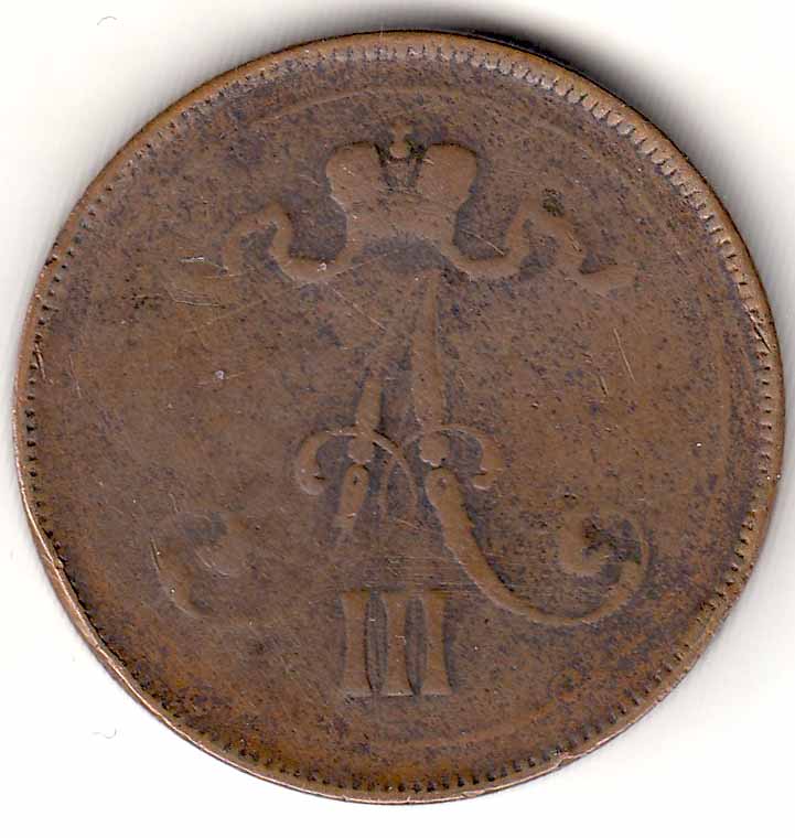 (1891) Монета Финляндия 1891 год 10 пенни    VF