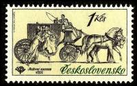 (1981-004) Марка Чехословакия "Почтовая карета 1830-1844 г."    Музей почты 'Почтовые Транспортные С