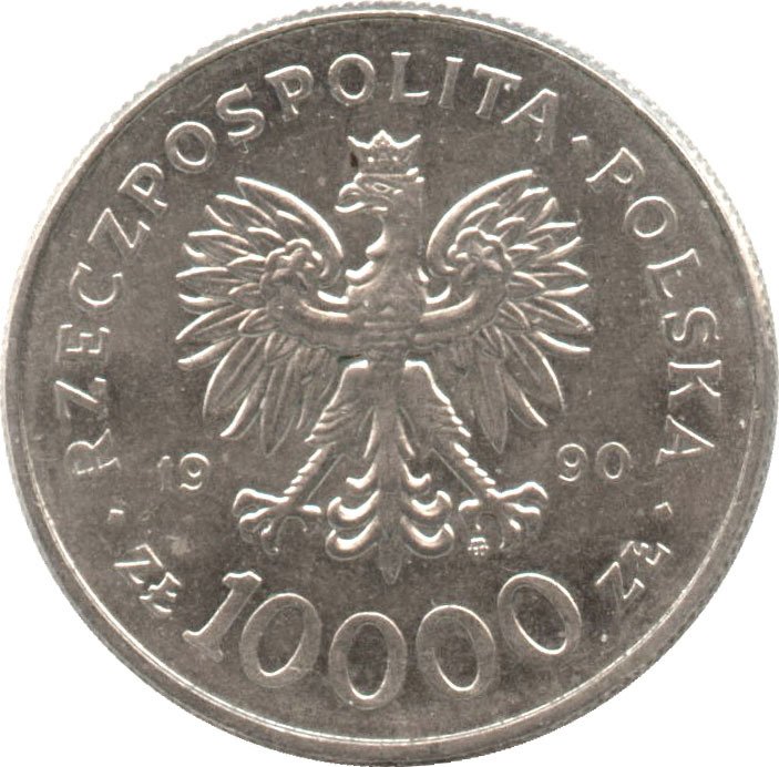 () Монета Польша 1990 год 10000  &quot;&quot;    AU