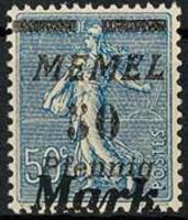 (1923-) Марка Литва "В Seederess надпечатка Мемель"  ☉☉ - марка гашеная в идеальном состоянии, без н