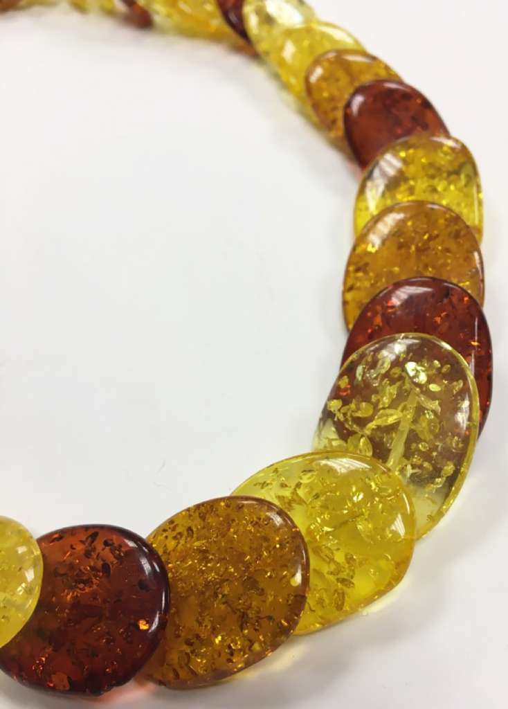 Бусы-колье "Жара", янтарь-имитация (сост. на фото)