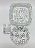 Салатник + розетка + стопка, хрусталь, стекло, СССР