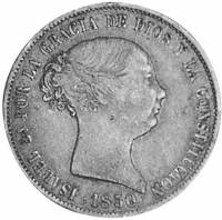 (№1850km592.2) Монета Испания 1850 год 20 Reales (Севилья с - РД)